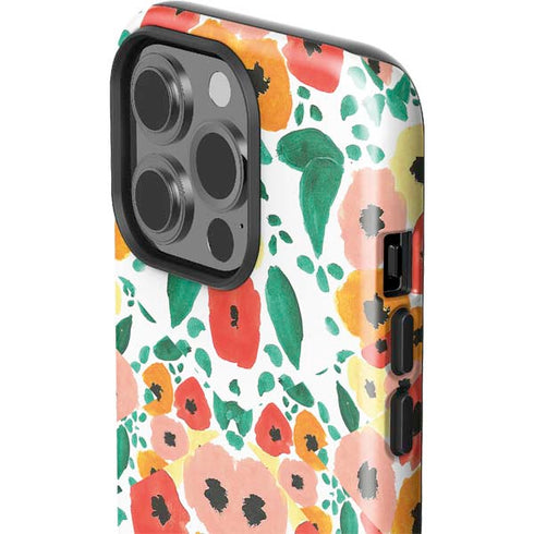 Bouffants and Broken Hearts Geometric Flowers iPhone 15 Pro Impact Case